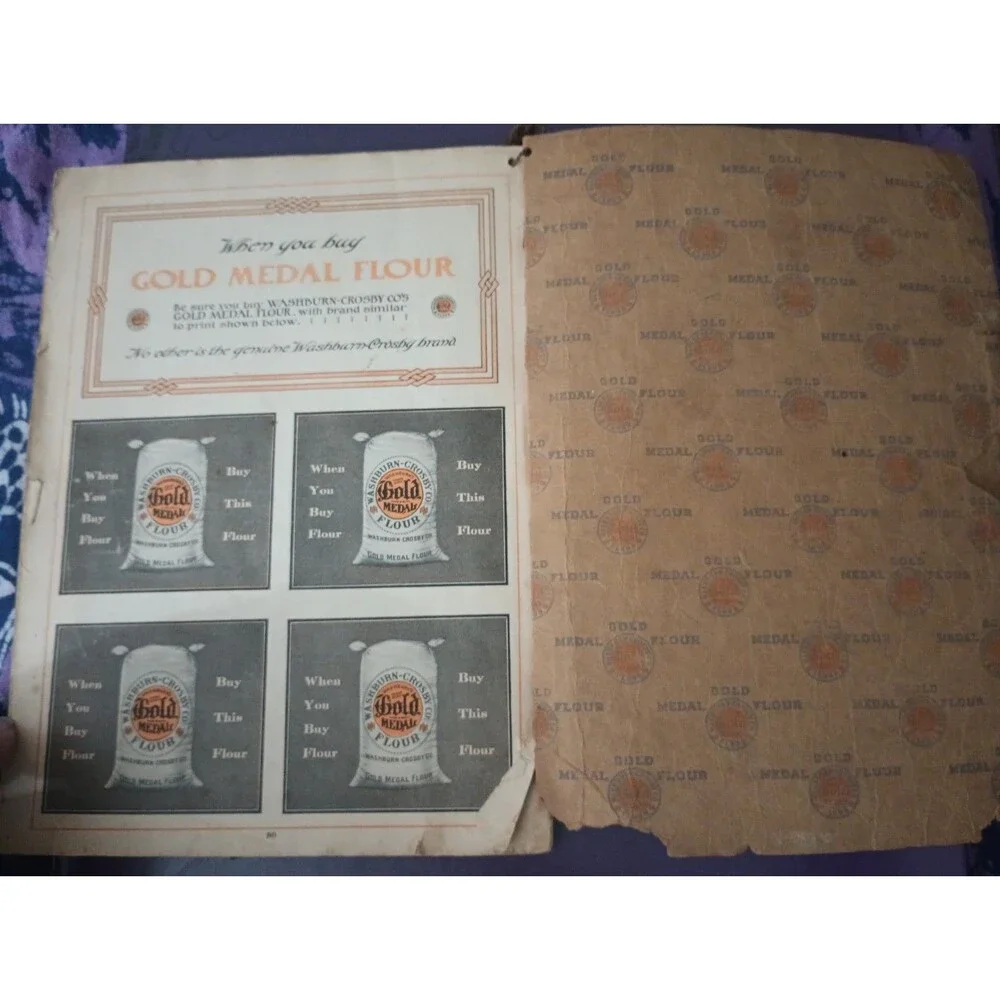 Antique 1910 Gold Medal Flour Cook Book Washburn-Crosby Co. Soft Cover Book
